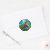 Deux Stickers Peacock Bleu Plumes (Enveloppe)