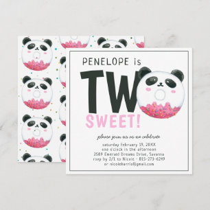 Deux Sucrés   Invitation d'anniversaire Panda Donu