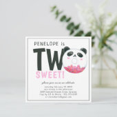 Deux Sucrés | Invitation d'anniversaire Panda Donu (Debout devant)