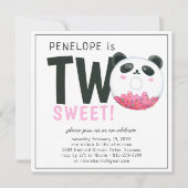 Deux Sucrés | Invitation d'anniversaire Panda Donu (Devant)