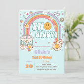 Deux Super Rainbow Flower 2e Invitation d'annivers (Debout devant)