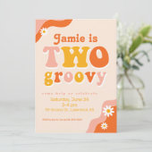 Deux Super Retro Deuxième Invitation Anniversaire (Debout devant)