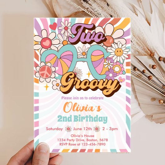Deux Super Retro été 2e anniversaire Invitation