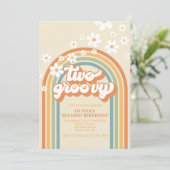 Deux Super Retro Rainbow Daisy Invitation Annivers (Debout devant)