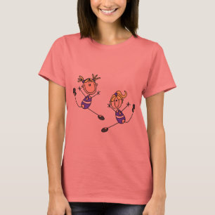 Deux T-shirts et cadeaux blonds de gymnaste de