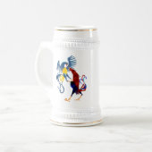 Deux tasses de combat colorées de coqs (Devant gauche)