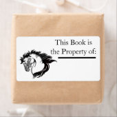 Deux têtes de cheval Étiquette de réservation (En situation)