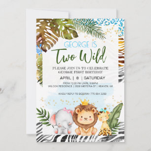 Deux thèmes sauvages Invitation d'anniversaire