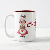 Deux tonalités Mme Claus Christmas Mug (Gauche)