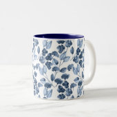 Deux tons bleu denim Mug feuilleté (Devant droit)