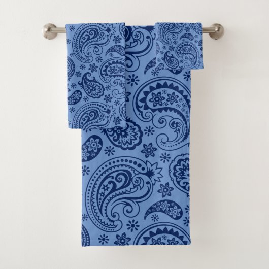 Deux tons bleu vintage paisley motif (En situation)