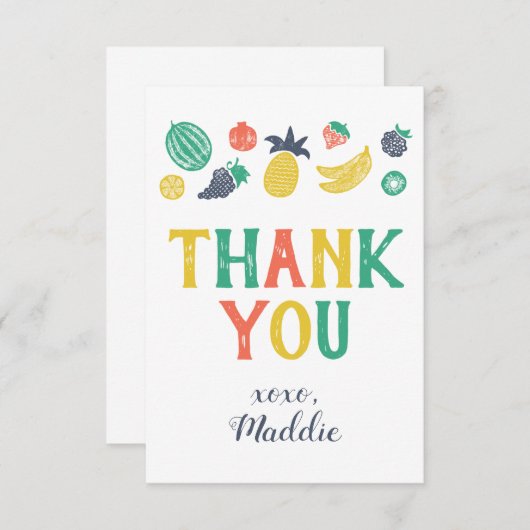 Deux tti Fruiti Deuxième Merci d'anniversaire (Devant / Derrière)