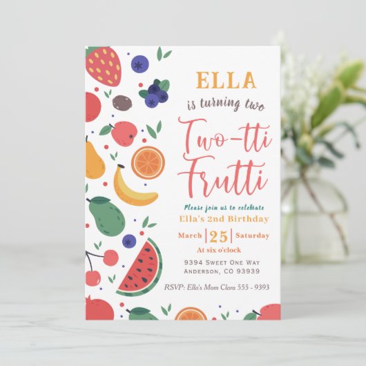 Deux tti Fruitti 2e Invitation d'anniversaire (Debout devant)