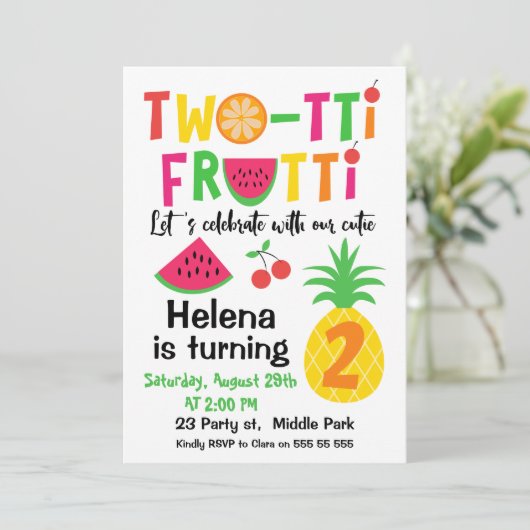Deux tti Frutti 2e Invitation anniversaire pour fi (Debout devant)