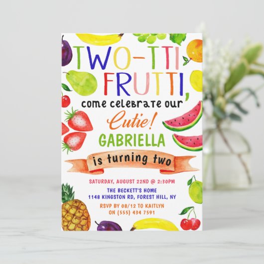 Deux tti Frutti 2e Invitations d'anniversaire (Debout devant)