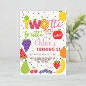 Deux tti frutti fille 2ème anniversaire invitation (Debout devant)