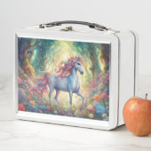 Deux Unicornes Lunchbox métallique (En situation)