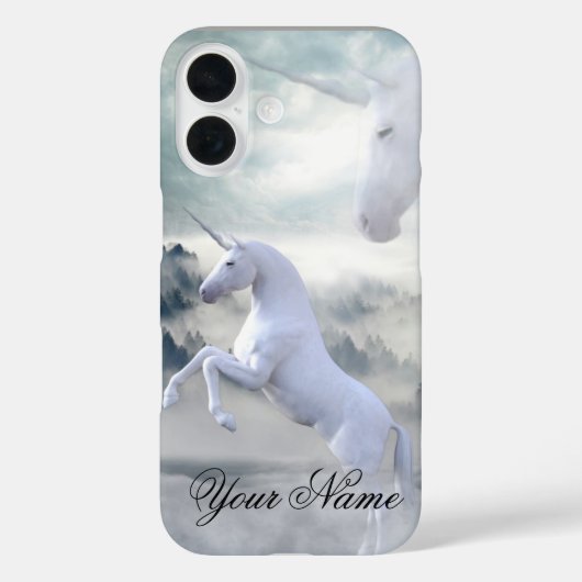 Deux Unicorns Apple iPhone 16 Coque (Verso)