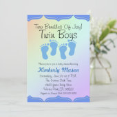 Deux Uns De Joy Twin Boys Baby shower Invitation (Debout devant)
