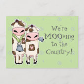 deux vaches moo mignonnes en mouvement faire-part