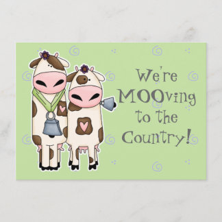 deux vaches moo mignonnes en mouvement faire-part
