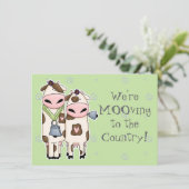 deux vaches moo mignonnes en mouvement faire-part (Debout devant)