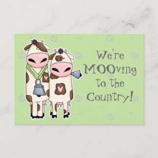 deux vaches moo mignonnes en mouvement faire-part