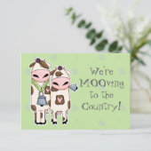 deux vaches moo mignonnes en mouvement faire-part (Debout devant)