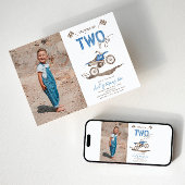 DEUX Vélo Fast Dirt Invitation Anniversaire