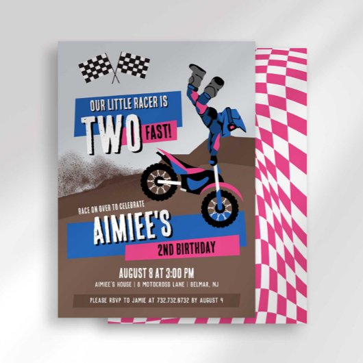 Deux Vélos Rapide À Vélo Anniversaire Invitation