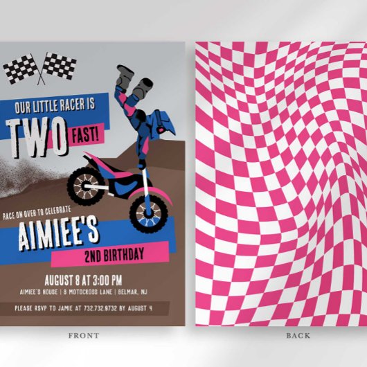 Deux Vélos Rapide À Vélo Anniversaire Invitation