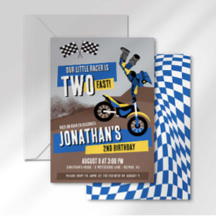 Deux Vélos Rapide À Vélo Anniversaire Invitation