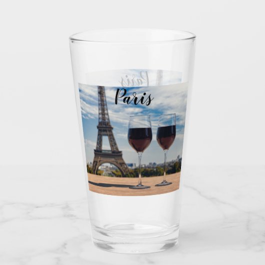 Deux verres de vin avec la tour Eiffel (Devant)