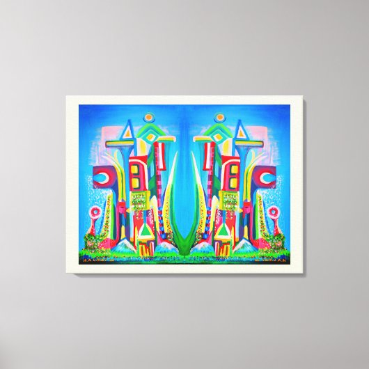Deux villes à venir toile d'art (Recto)