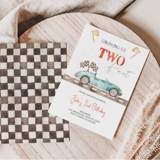 Deux voitures de course rapide Invitation d'annive