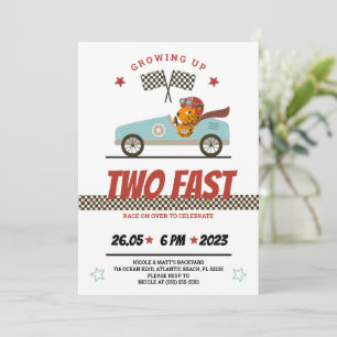 Deux voitures de course rapide Invitation d'annive