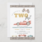 Deux voitures de course rapide Invitation de fête (Devant)