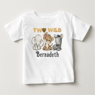 Deux Wild 2e Anniversaire Jungle Baby Girl T-shirt