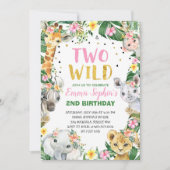 Deux Wild Safari Invitation Anniversaire (Devant)