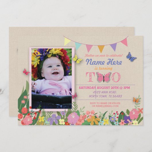 Deuxième 2ème 2 Invitation d'anniversaire de papi (Devant / Derrière)