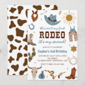 Deuxième Rodéo Cow-boy Occidental 2e Invitation d' (Devant / Derrière)