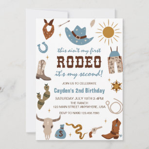 Deuxième Rodéo Cow-boy Occidental 2e Invitation d'