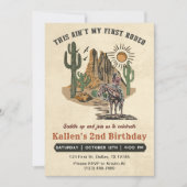 Deuxième Rodéo Western Cowboy 2e Invitation d'anni (Devant)