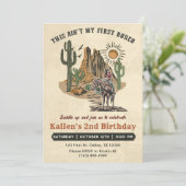 Deuxième Rodéo Western Cowboy 2e Invitation d'anni (Debout devant)