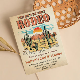 Deuxième Rodéo Western Cowboy 2e Invitation d'anni