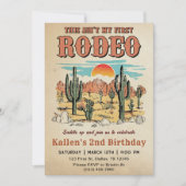Deuxième Rodéo Western Cowboy 2e Invitation d'anni (Devant)