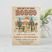 Deuxième Rodéo Western Cowboy 2e Invitation d'anni (Debout devant)