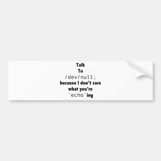 dev_null_black_transparent.png bumpersticker (Voorkant)