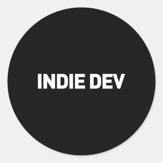 Dev - Ontwikkelaar Indie Game Ronde Sticker (Voorkant)
