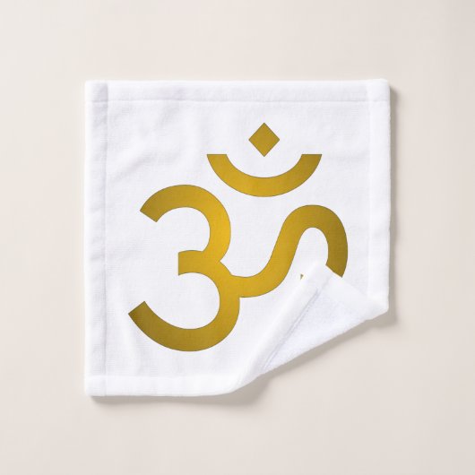 Devanagari om - Blanc (Gant de toilette)
